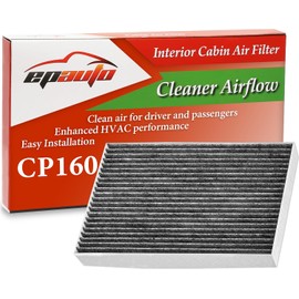 EPAuto CP160 (CF12160) Filtro de aire de cabina con carbón activado, repuesto para Hyundai Kona, Kona N, Tucson, Veloster, Veloster N, Venue, Kia Seltos, Soul, Soul EV, Sportage - Compatible con 2016
