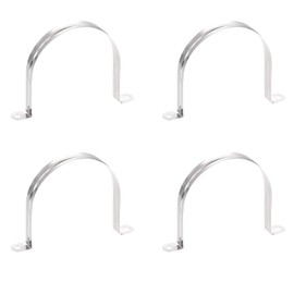 TOP-VIGOR 4Pcs Rigid Pipe Strap Fit for 110mm(4.3") OD, 2 Holes Tube Straps 201 Stainless Steel Tension Tube Clip Clamp for Fixing Tube Pipe Wire