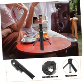 GRIRIW Mini Phone Tripod Stand for Selfie Stick Cell Phone Holder Rotation for Live Streaming Black