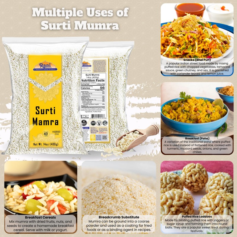 Rani Surti (Surati) (Puffed Rice) 14oz (400g) ~ All Natural