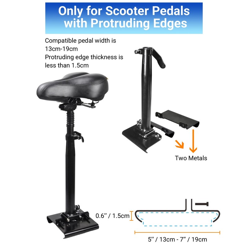 KALLAK Electric Scooter Seat Suitable Only for Curved Edge Deck