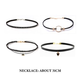 Set of 20 Choker Necklaces Set, Black Velvet Collars, Adjustable Gothic Tattoo Lace Choker Chains, Stretch Velvet Classic for Women, Girls, Birthday, Party, Wedding, Plastic