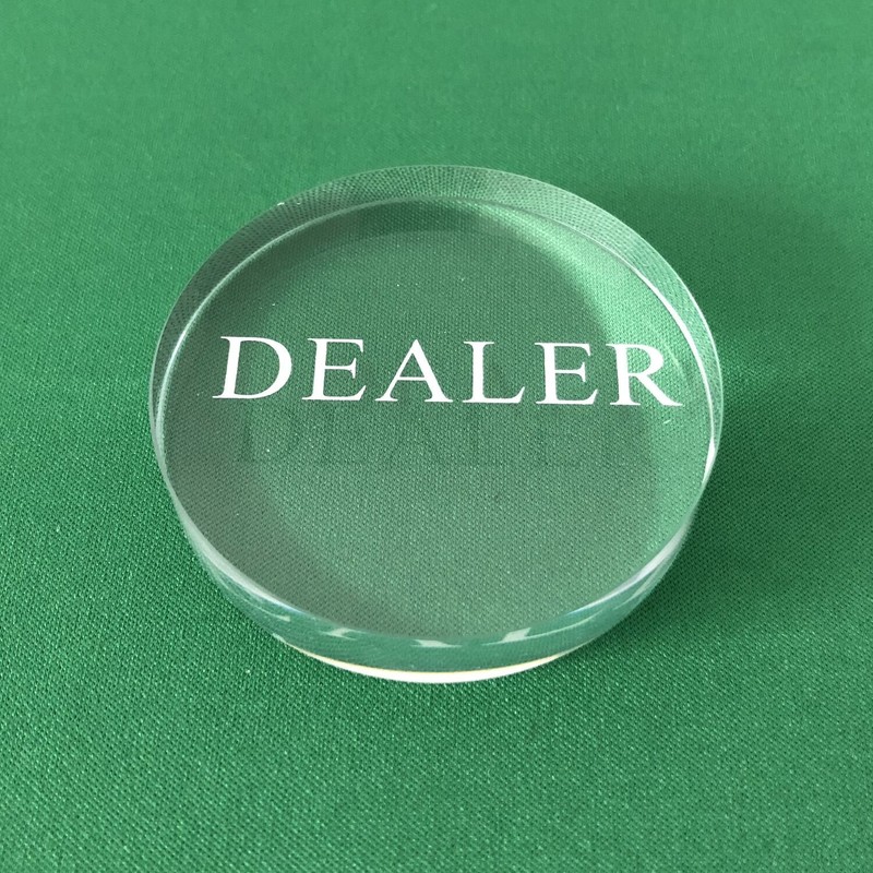 YH Poker Transparent Dealer Button - Crystal Casino Dealer for