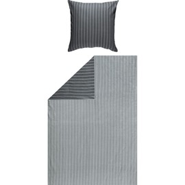 Looks by Wolfgang Joop Bed Linen Mako Satin Anthracite Silver Size 1 x 155 x 220 cm + 1 x 80 x 80 cm