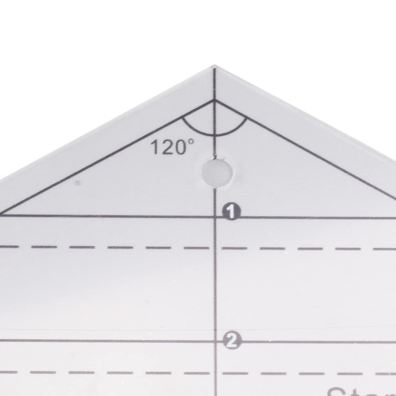 60 Degree and 120 Degree Acrylic Transparent Reusable Quilting Ruler