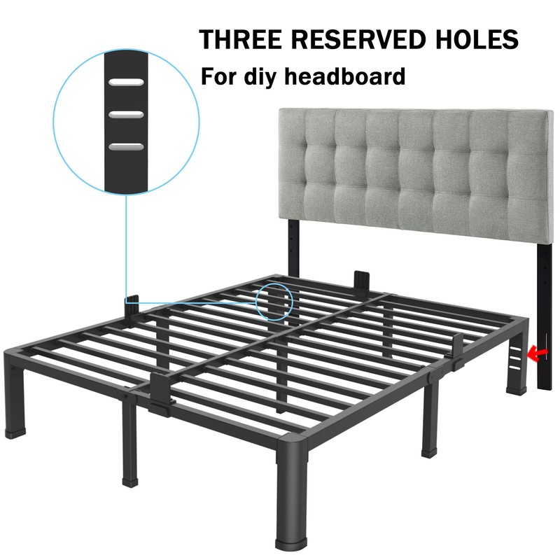 FUIOBYVV 10 Inch King Bed Frame with Rounded Corner and