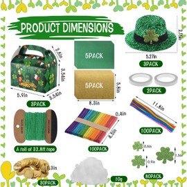 EYUNSTAR St Patrick's Day Leprechaun Trap Kit - 3 Sets DIY St Patrick's Day Leprechaun Trap Kit to Make A Trap to Catch A Leprechaun, St. Patrick’s Day Craft & Decoration Gifts
