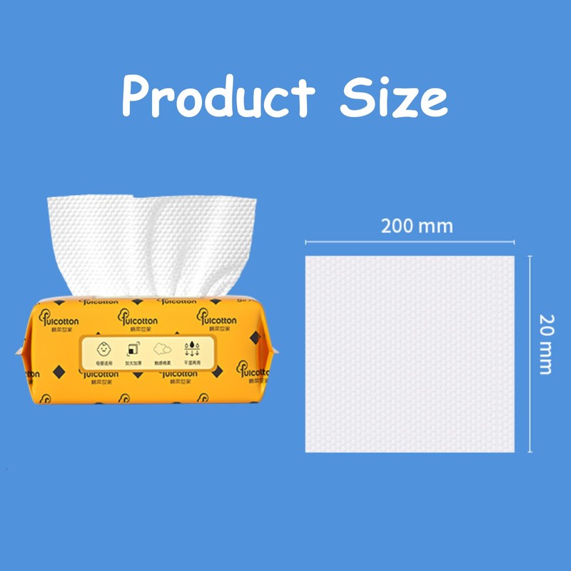 Taoluwin Soft Dry Wipes, 150 Sheets Disposable Face Towels, Dual-Textured