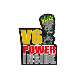 1 x Sticker V6 Power Inside Car Sticker Tuning Shocker Dub Fun Gag