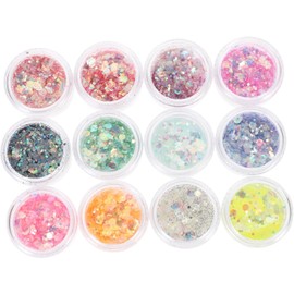Purpurina Cosmética para Maquillaje Gel de Brillo Corporal 12 Colores Kit Compacto Multifuncional Mujeres y Adolescentes Fiesta Carnaval Halloween