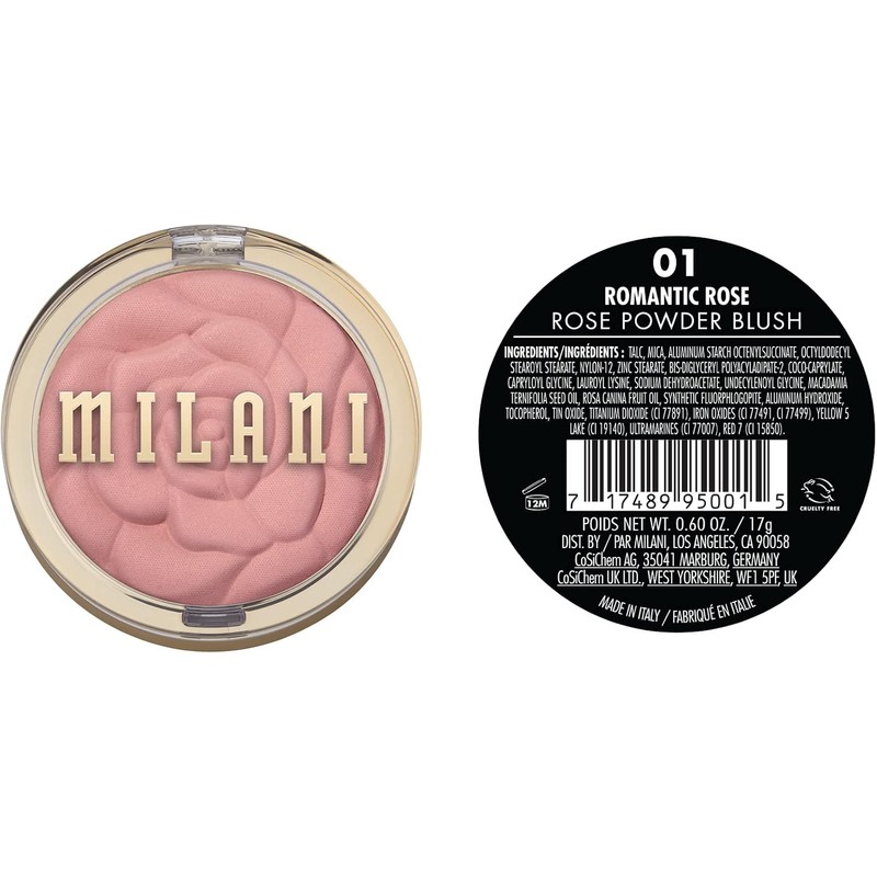 Milani Rubor Acabado Natural Tono Romantic, Rose Powder Blush