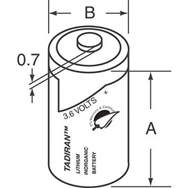 BATTERY LITHIUM 3.6V 2/3 AA, (Pack of 1) (TLH-5955/S)