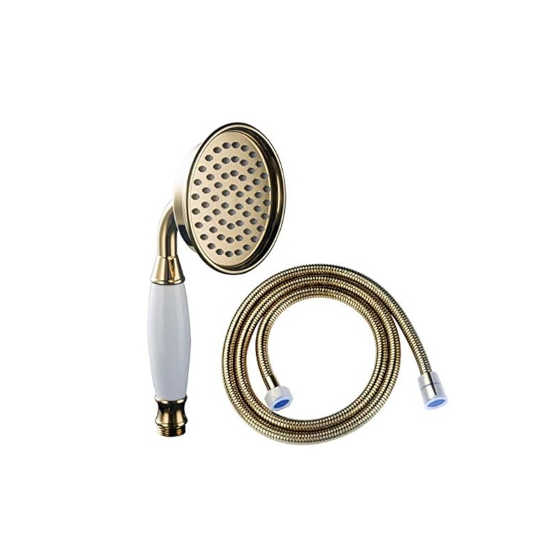 Skybath Gold Metal Brass Shower Head Traditional Victorian Style Handheld