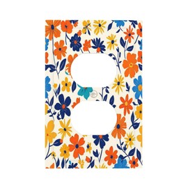 Annisrak Nature Flowers Botany Plant Art Floral Outlet Covers 1 Gang Duplex Light Switch Cover Wall Plate Decorative Switch Plates Electrical Receptacle Faceplate for Bedroom Bathroom Decor
