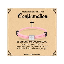 YIBONIKA Confirmation Gift for Girls, Faith Cross Bracelet, Easter Christian Baptism Christmas Catholic Confirmation Gifts for Teen Girls