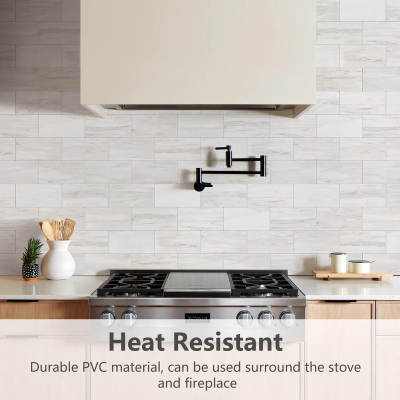STICKGOO Subway Tile Peel and Stick Backsplash, Glossy Light Brown