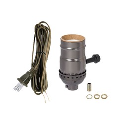 B&P Lamp® Antique Bronze Socket with Matching Cord Set and Basic Hardware