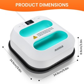 MAIKESUB T-Shirt Heat Press Machine, Portable Heat Press 9.6"X9.6", Iron Press for Sublimation and HTV Vinyl Shirt Press Machine for Hat, Bags, Heating Transfer Projects(Green Heat Transfer Machine)