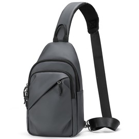 JSNOM Shoulder Bag Men's Small Chest Bag: Shoulder Bag Handbag Cross Bag Shoulder Bag for Hiking Outdoor Sports Travel Crossbody Sling Bag for Men (Black), gray