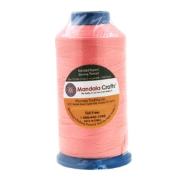 Mandala Crafts Tex 70 Bonded Nylon Thread for Sewing - 1500 YDs T70 Heavy Duty Blush Nylon Thread Size 69 210 D Upholstery Thread for Leather Jeans Weaving