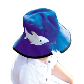 Sun Robe UV Protection Hat for Children, Sun Hat, Sun Hat, UV Protection, Baby Hat, Girls, Boys, Chin Strap, UPF50+, Wide Brim, Suitable for Boys, Girls, Boys, Sea Play, Outings, Traveling, blue