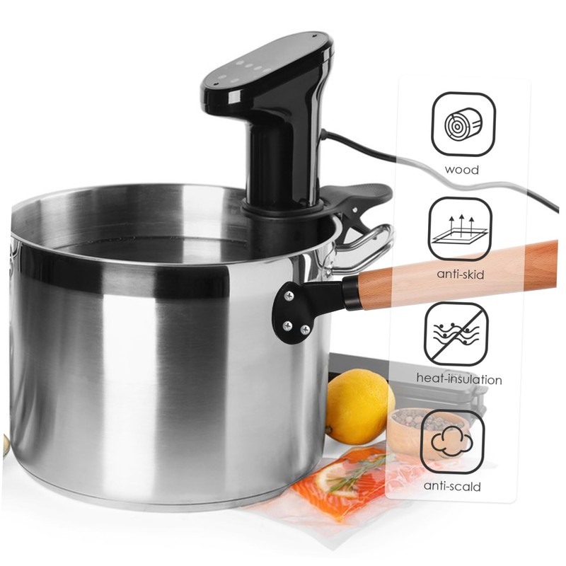 KICHOUSE 2pcs Beech Wood Wok Handle Scald-proof Pot Handle Detachable