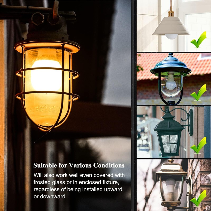 DiCUNO Radar Motion Sensor Light Bulbs Outdoor, 12W (100W Equivalent),