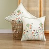 Tosleo Throw Pillow Covers Flower Embroidery 18 x 18 inch