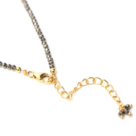 GemInspire Natural Pyrite Beaded Gemstone Choker Necklace,Faceted Beads, Birthstone Necklace, Energy Healing Crystal, Gift For Her, 925 Sterling Silver Jewelry 18 Inch (Pyrite)