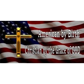 American by Birth Christian Photo License Plate