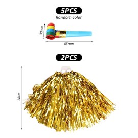 NIDHFG 2 Pieces Of Cheerleading Balls And 5 Pieces Of Cheerleading Whistles, Cheerleading Accessories, Sports Games Cheering Props, And Sports Competition Supplies.