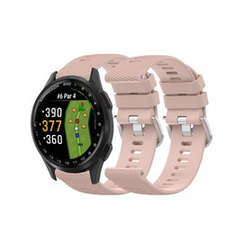 Compatible for Garmin Approach® S50 Smartwatch Band，Replacement New Soft Sport Silicone Waterproof Strap Wristbands for Garmin Approach® S50 Smartwatch.Light pink(2-pack)
