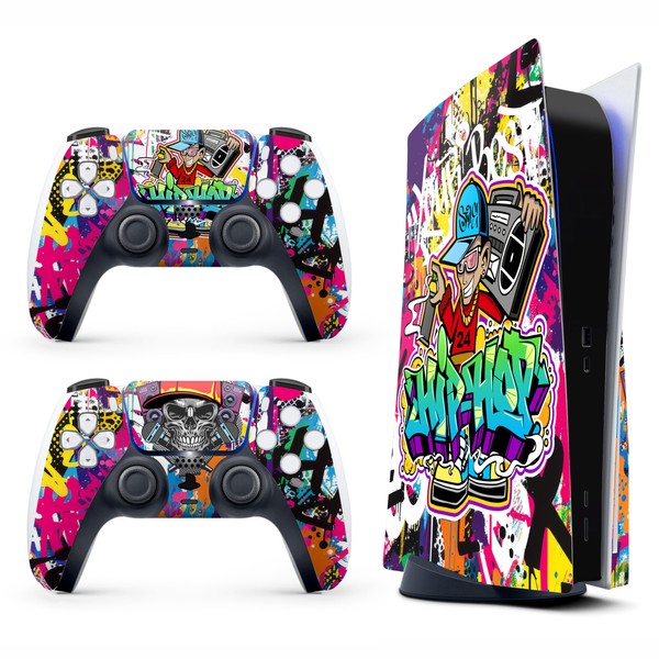 Skin Sticker for Game Console 5 Cover - Graffiti, Compatible