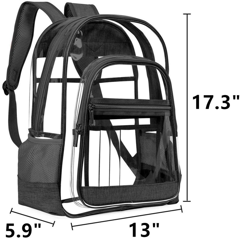 O-TBOST Clear Backpack for Women Transparent Heavy Duty Bookbag 15.6"