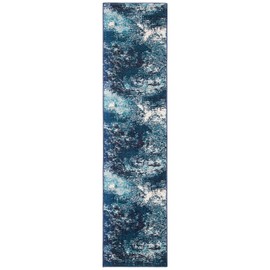 SAFAVIEH Madison Collection Runner Rug - 2'2" x 6', Navy & Ivory, Boho Abstract Design, Non-Shedding & Easy Care, Ideal for High Traffic Areas in Living Room, Bedroom (MAD440N)