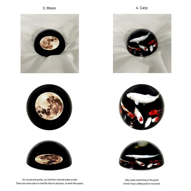 Lway Crystal Dome Glass Paperweight 80 mm (Moon)