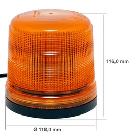 LED-MARTIN Sesto Rotating Beacon – 11 Flash Patterns – Yellow – Magnetic Base – 12 V 24 V. Professional Beacon, Warning Light, Flash Light for Use in Road Traffic.