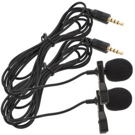 Totority 2pcs Lavalier Microphone Clip Lapel Mic for Live Streaming Vlogging Recording Connector Long Cable Omnidirectional Sound Quality Compatible with Laptops and Cameras