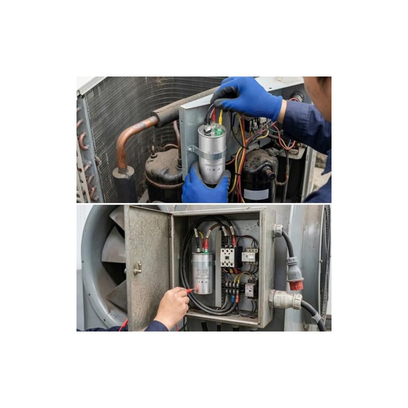 CBB65 Condensador de arranque circular redondo de doble funcionamiento, 50