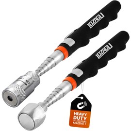LOZAGU 2 Pack Telescoping Magnet Pick-up Tool Set (16lb Pull Force) and LED Extendable Magnetic Pick Up Tools