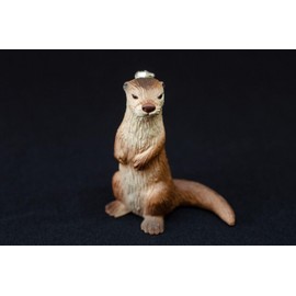 Miniblings Otter Standing Brooch Marten Water Marten Sea Otter Curved Tail - Handmade Fashion Jewellery I Lapel Pin Button Pins, 45mm, Plastic