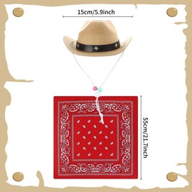 LaVenty Pet Cowboy Hat Dog Western Cowboy Costume Bandana Scarf for Pet Theme Birthday Party Clothing Accessories Dog Gift