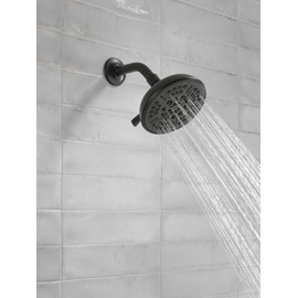 Delta Faucet 8-Spray Touch-Clean Matte Black Shower Head, Delta Shower Heads, Showerhead, Shower Head Black, 2.5 GPM Water Flow, Matte Black 75898BL