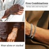 2 Pcs Stainless Steel Bracelet for Men Women Sturdy Silver