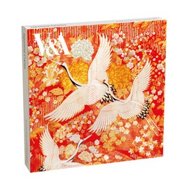 V&A Museum Japanese Cranes Pack of 8 Square Art Greeting Cards with White Envelopes