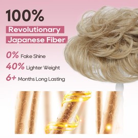 REECHO Hair Topper, Short Wiglet Hair Topper for Women with Thinning Hair Large Coverage Synthetic Top Crown Hair Piece for Women - Honey Blonde