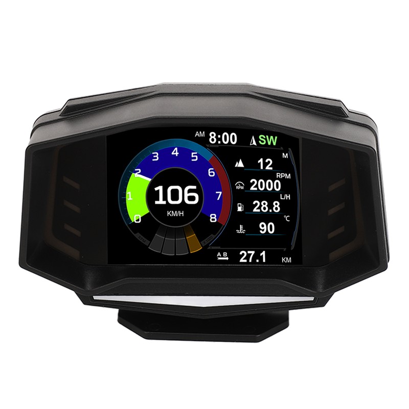 Car HUD Display OBD2 GPS Slope Meter Multifunction Overspeed Alarm