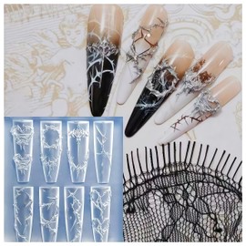 3D Nail Molds Thorns Design, Silicone Tool Art Y2k Decoration