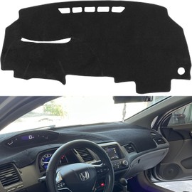 IIKSDII Dashboard Cover Mat for Hon-da Civic 2006 2007 2008 2009 2010 2011 Accessories Dash Cover Dash Mat Sunshade Glare UV Rays Protector