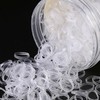 Large Pack of 1000 Transparent and White Rubber Hair Ties, 1.5cm Diameter Transparent Rubber Band